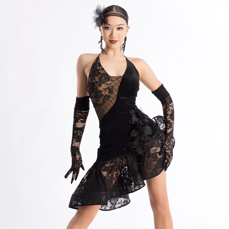 歌瑞亚舞服女成人2025新款无袖大摆鱼骨连衣裙舞蹈服艺考练习功服