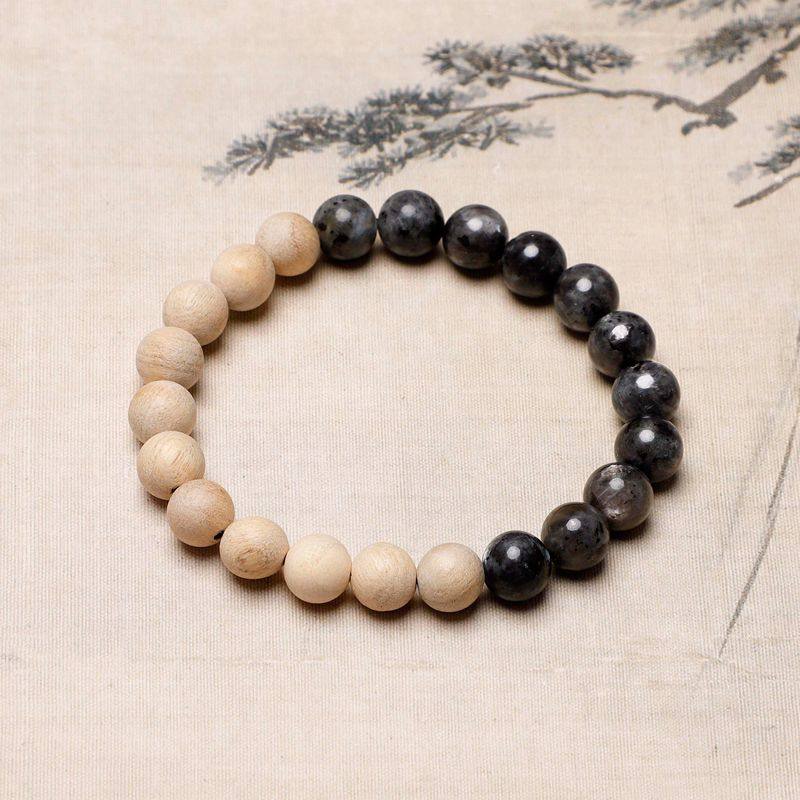 行走的香水～香樟木质手链闪光石文玩手串天然石串珠手饰自然木香