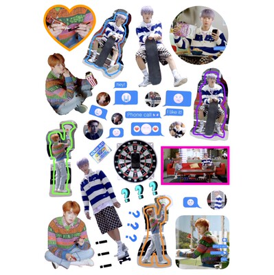 【未裁剪】exo  自制手帐贴纸A4和纸不干胶打印