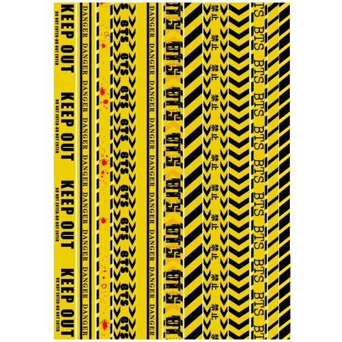 【未裁剪】警戒线拉条 自制手帐贴纸 A4和纸不干胶打印