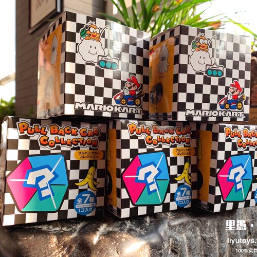日本环球影城限定 马里奥赛车各种反派角色障碍物回力车盲盒收藏
