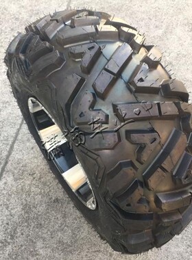 四轮卡丁车ATV越野沙滩摩托车配件25X10-12寸A字轮胎带刀锋铝轮毂
