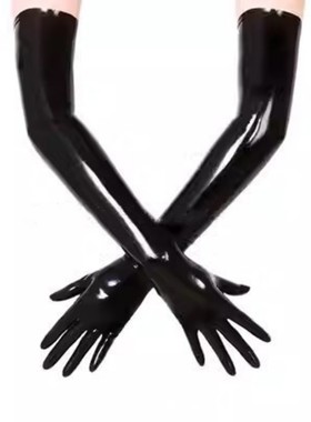 性感漆皮手套长cosplay衣服配件黑色紧身手套DS钢管舞表演手套