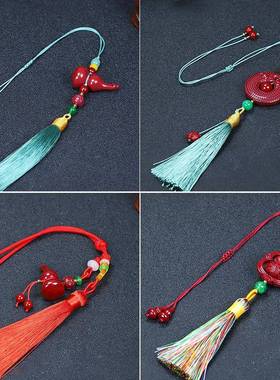 本命年紫砂红色葫芦福禄寿包包挂汽车朱砂挂件礼物