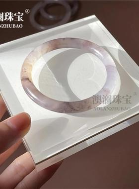 本命年丝玉手镯光紫罗兰飘红手镯新疆丝玉天山翠玉手镯礼物