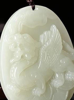本命年和田玉麒麟献宝吊坠男女玉石项链如意吉祥物瑞兽玉坠礼物