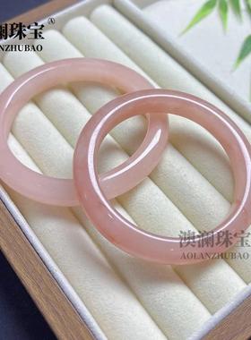 本命年丝玉桃花酿手镯龙纹桃花圆条红丝玉草莓奶冻扁条玉石手镯礼