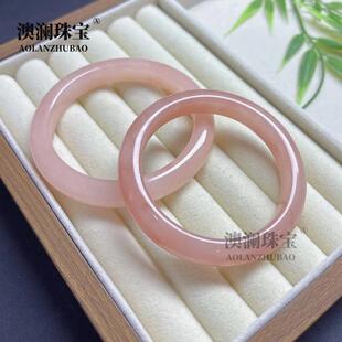 本命年丝玉桃花酿手镯龙纹桃花圆条红丝玉草莓奶冻扁条玉石手镯礼