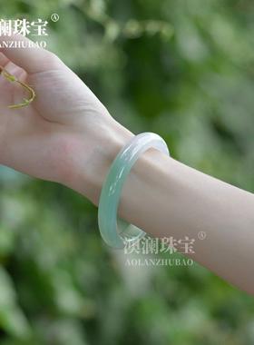 本命年玉髓手镯半山半水玛瑙高级感翡翠叮当镯冰种正圈手镯礼物