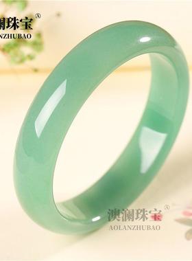 本命年东陵玉手镯印度翡翠玉镯子满绿冰种玉石镯子礼物