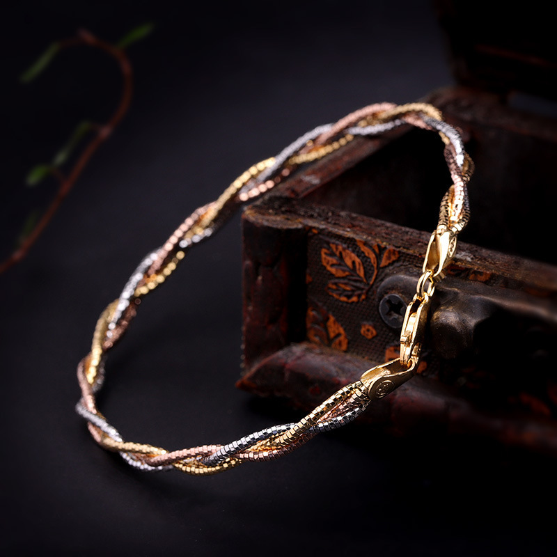 本命年源头厂货简约潮流手饰S925银饰品女式意大利彩银手链礼物