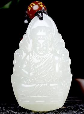 本命年新疆和田玉守护神吊坠生肖鸡佛不动明王玉石挂件礼物