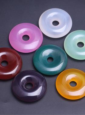 本命年玛瑙玉髓平安扣吊坠男女款5M大号玉石平安扣挂件车挂毛衣链