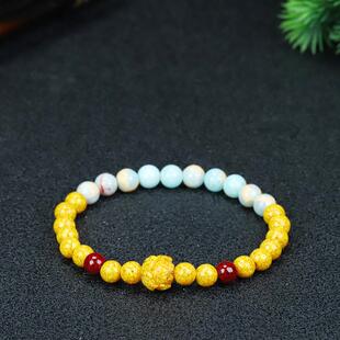 本命年朱砂手链女雄黄砂单圈手串上岸考公莲花高含量手链in礼物