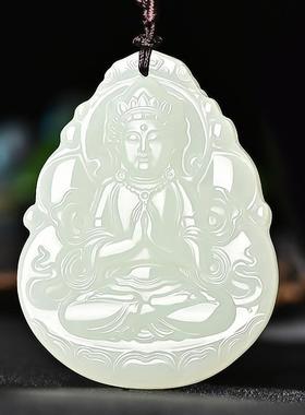 本命年新疆和田玉吊坠观音玉坠男款玉佩小挂件玉石项链玉牌挂链配