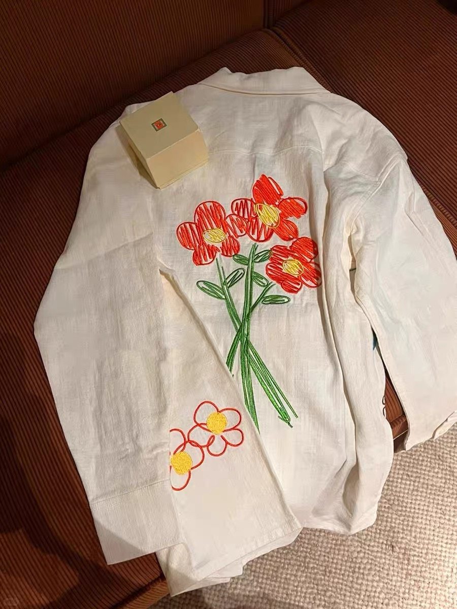 复古休闲西装油画夹克外套2025春秋独特设计感宽松休闲衬衫短上衣