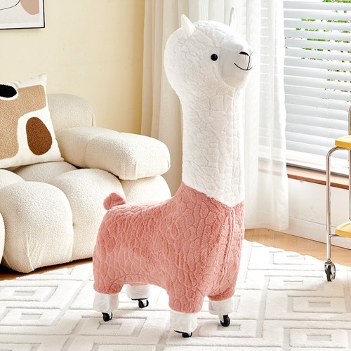滑轮款羊驼凳坐骑礼物可拆洗毛绒