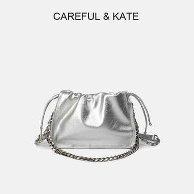 CAREFUL&KATE褶皱云朵包包女2025新款高级质感链条包单肩包斜挎包