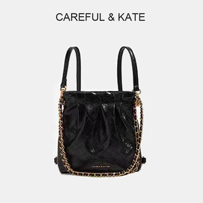 CAREFUL&KATE夏季女包单肩斜挎托特包女士漆皮流浪包婚包女