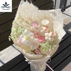 进口云麻纸 手撕毛边麻丝纸鲜花花束包花纸 手工diy材料礼物包装