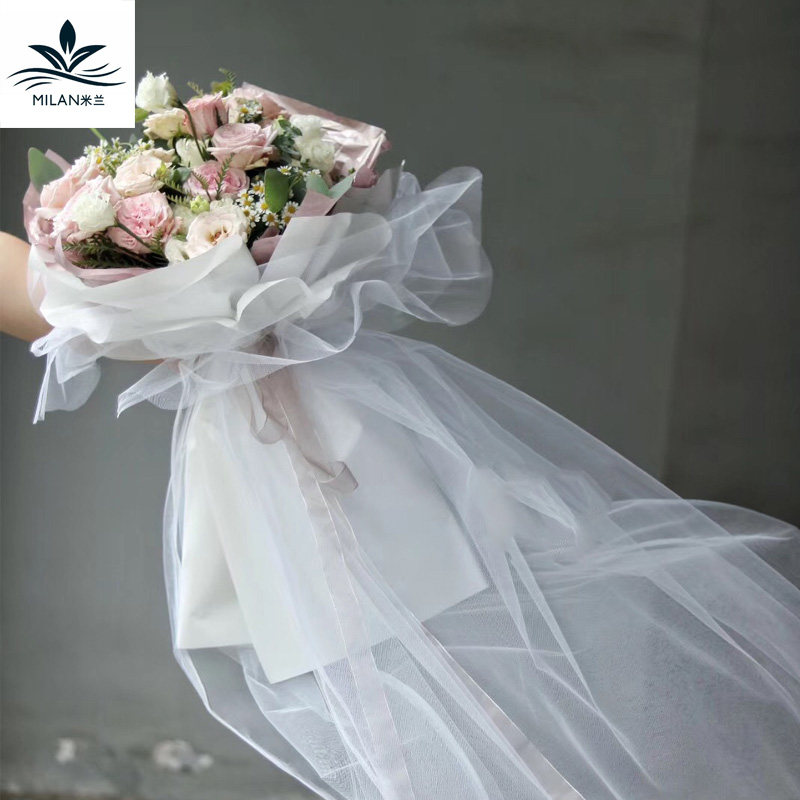 纱幔水晶纱仙女纱花束包装材料