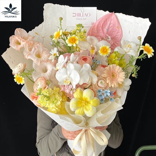 立体压纹手撕花瓣纸 风华东巴纸鲜花花束包装纸手工diy礼物包花纸