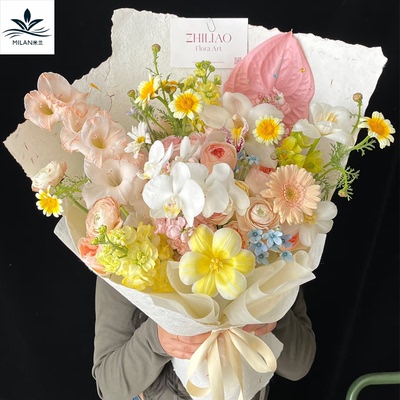 立体压纹手撕花瓣纸 风华东巴纸鲜花花束包装纸手工diy礼物包花纸