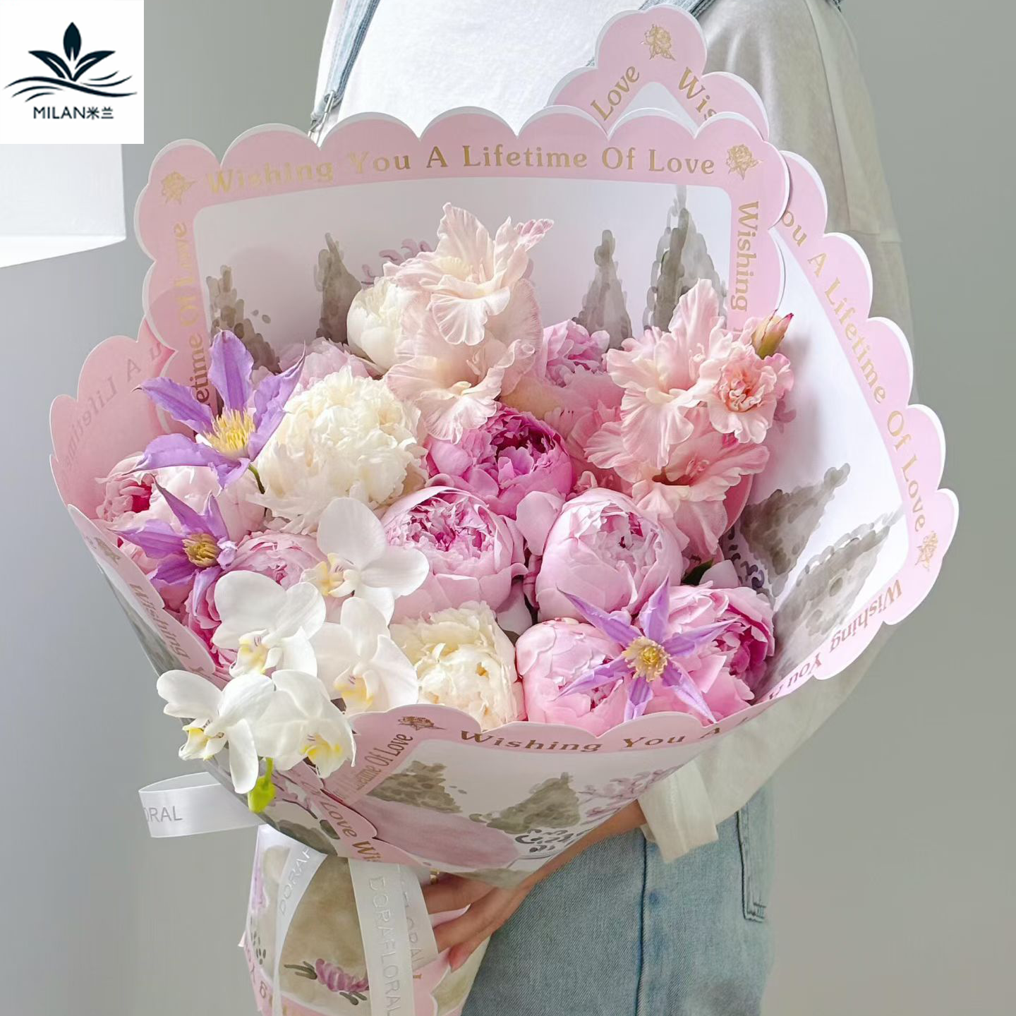 新野兽派烫金油画氛围纸 花样年华印花背景纸鲜花花束包花纸材料