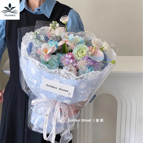 米兰花艺刺绣蕾丝布纱网手工diy