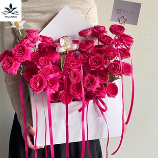 情人节新款加大情书信封花盒 鲜花包装礼物手捧盒牛皮纸插花礼盒