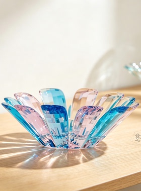 轻奢K9水晶花瓣果盘客厅零食果盘