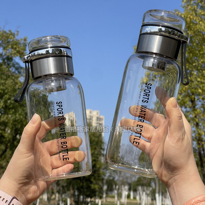 玻璃水杯男2026新款大号水壶大容量超大透明加厚1升夏天户外杯子