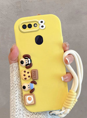 适用于oppor15手机壳标准版pacm00卡通小狗pact00可爱立体0pp0r15oppo创意新款全包防摔手绳保护套软壳女