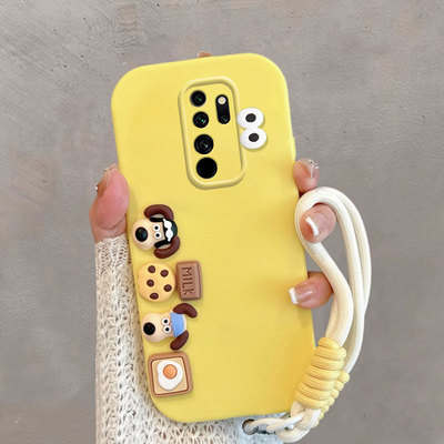 适用于红米note8pro手机壳卡通可爱小狗小米M1906G7E立体redmi创意red米noto新款全包防摔手绳保护套软壳女