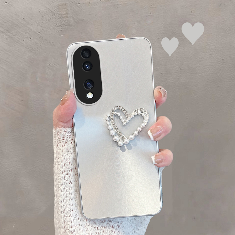 适用华为荣耀90手机壳honor90pro新款rea一an00极光简约爱心九零曲屏九十创意女款全包防摔手链保护套曲面屏