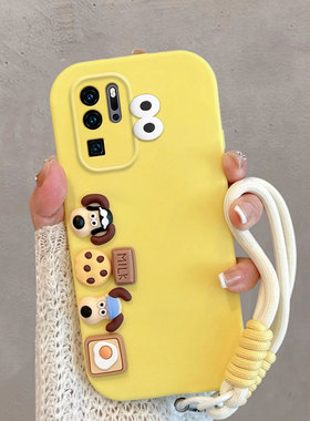 适用于华为p30pro手机壳卡通小狗vog一al00可爱vogal10立体创意新款p3opro全包防摔手绳保护套软壳女p三零por