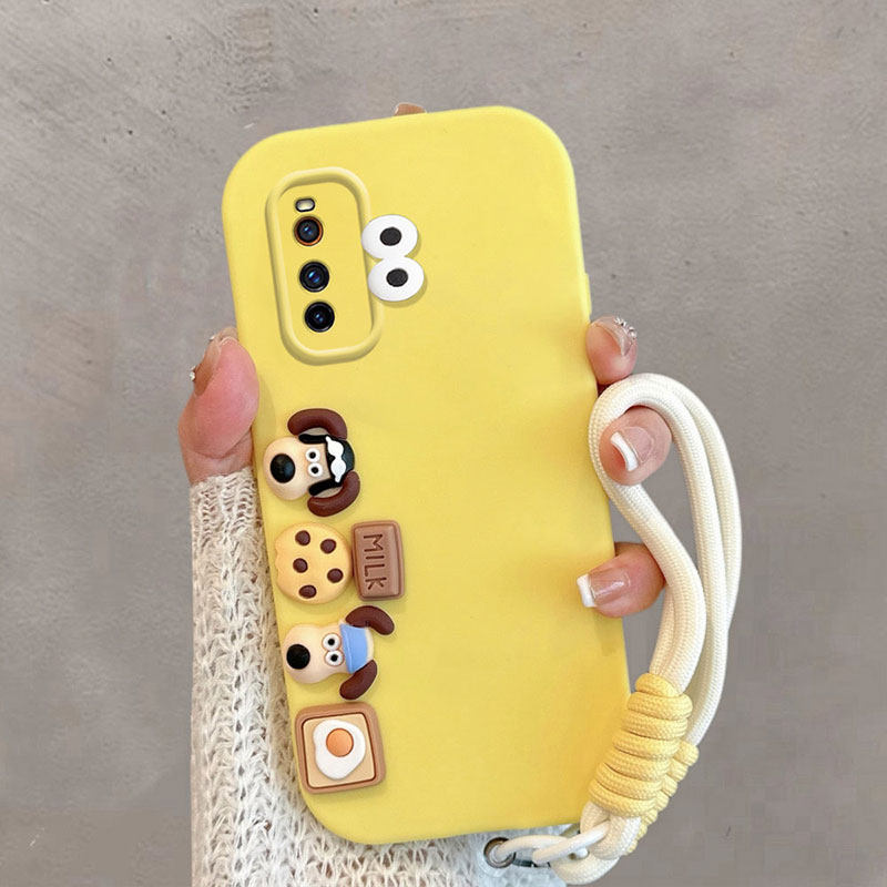 适用于iqooneo3手机壳iqoo新款neo5活力版iq00z1卡通小狗v1981a可爱爱酷立体创意全包防摔手绳保护套软壳女