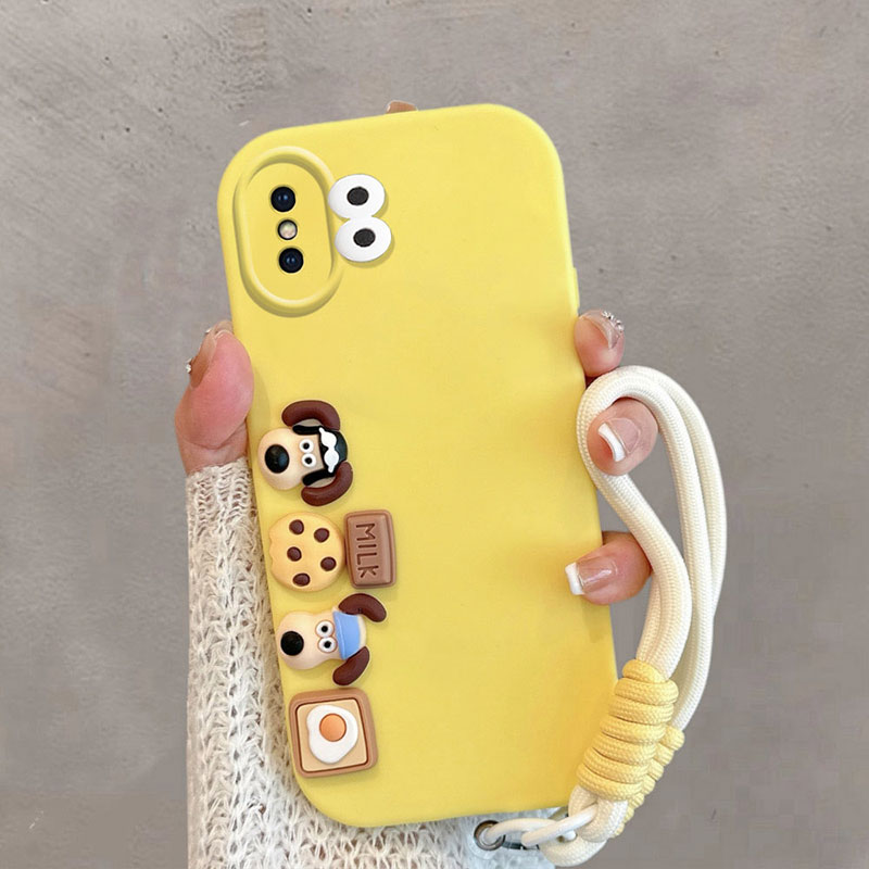 适用于苹果x手机壳xs卡通小狗xsmax可爱xr立体x s创意iphonex软壳iphone8x全包防摔手绳保护套女10xmax xsm