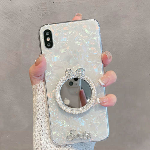 适用于苹果x手机壳xs新款女xsmax透明xr带镜子iphone8x高级感个性手链保护套创意xsm ix ipx iphonexmax