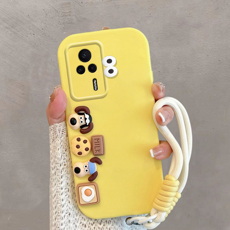 适用于红米k60e手机壳卡通可爱小米22122RK93C立体小狗新款redmik60e全包防摔手绳保护套软壳女款个性超萌ins