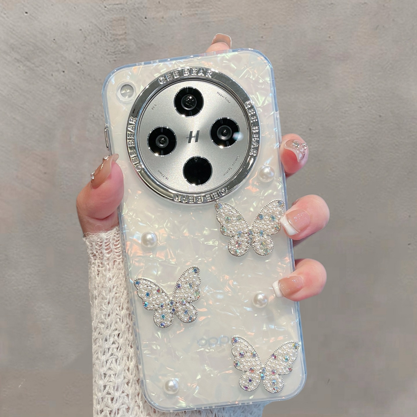 适用于oppofindx8手机壳find x8pro半透明x8s+新款女oppofinx8s小清新ultra蝴蝶pkb110高级感防摔手链保护套