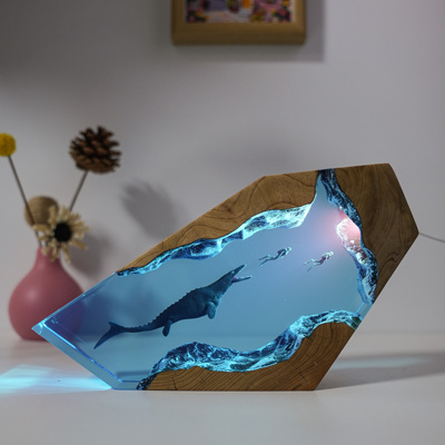 远古苍龙潜水员氛围小夜灯摆件