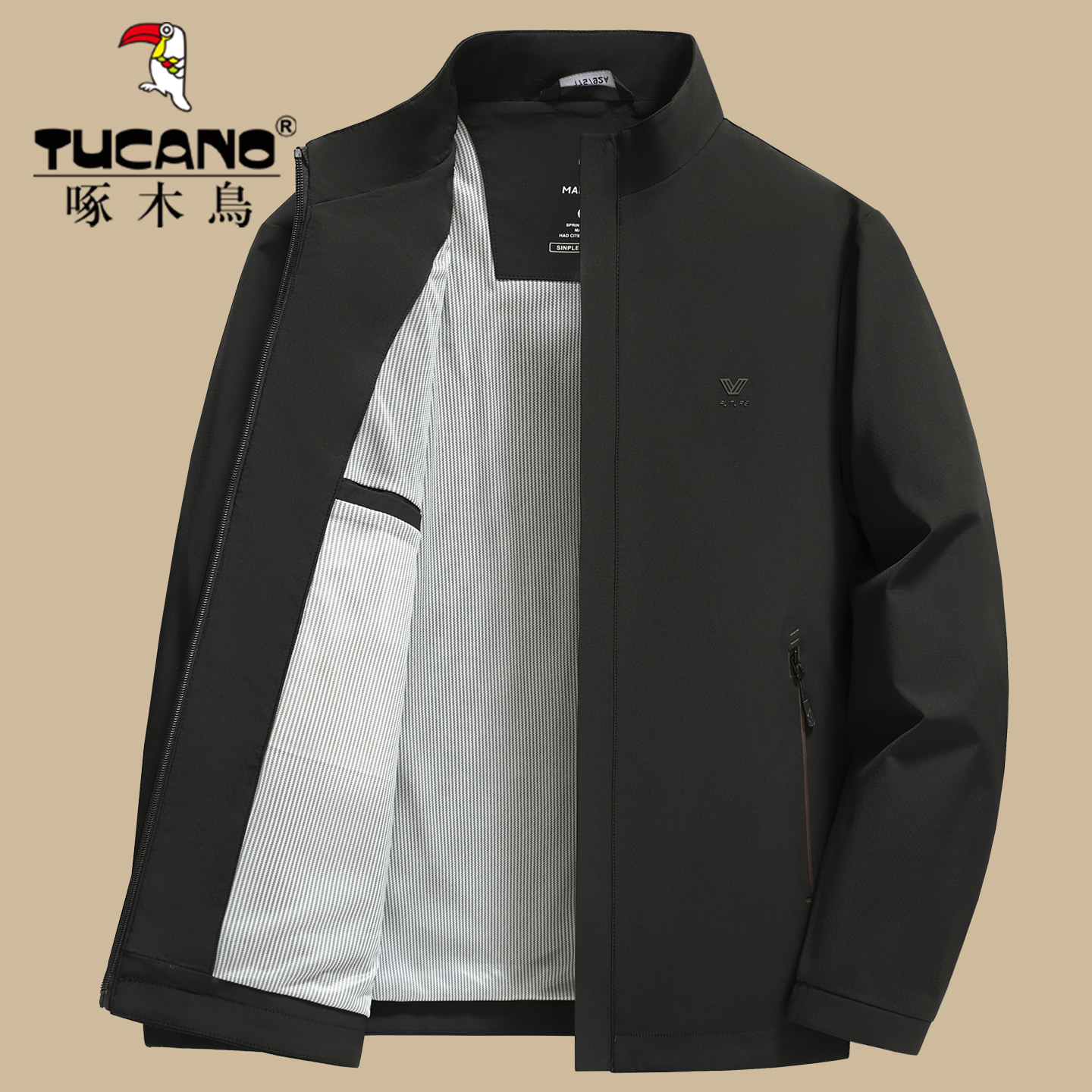 啄木鸟立领春秋夹克外套上衣