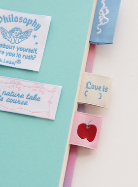 Blanklabel刺绣布标手帐素材索引贴ins盐系DIY缝纫手作肠圈织唛