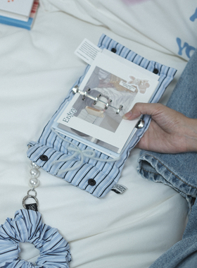 BlankLabel条纹m5捏捏乐泡芙枕头活页夹发圈珍珠挂件手帐书衣书皮