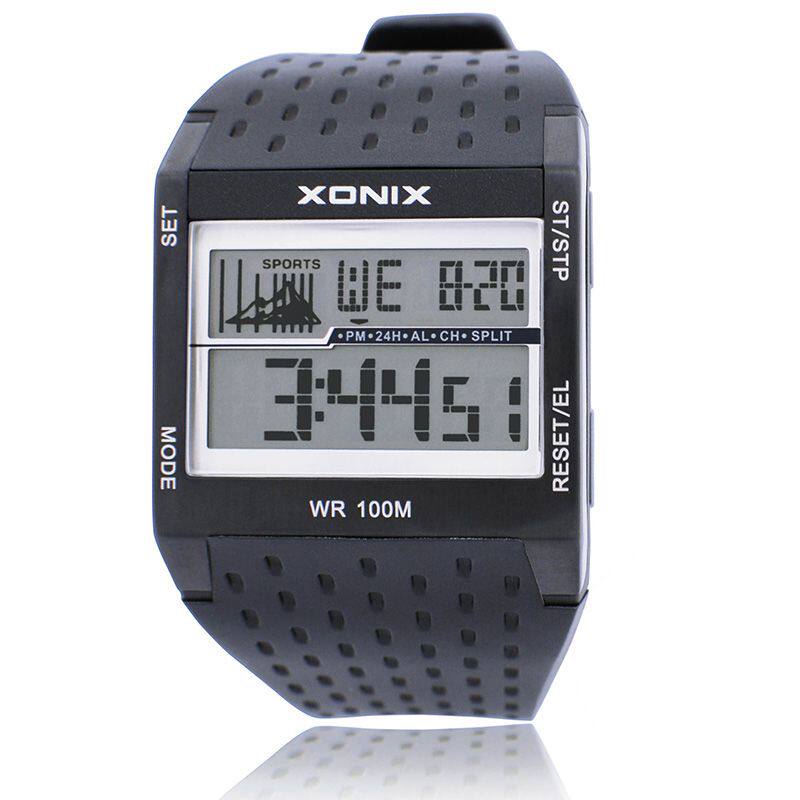 XONIX欧美经典新潮游泳防水多功能时闹钟夜光灯学生电子手表男GC