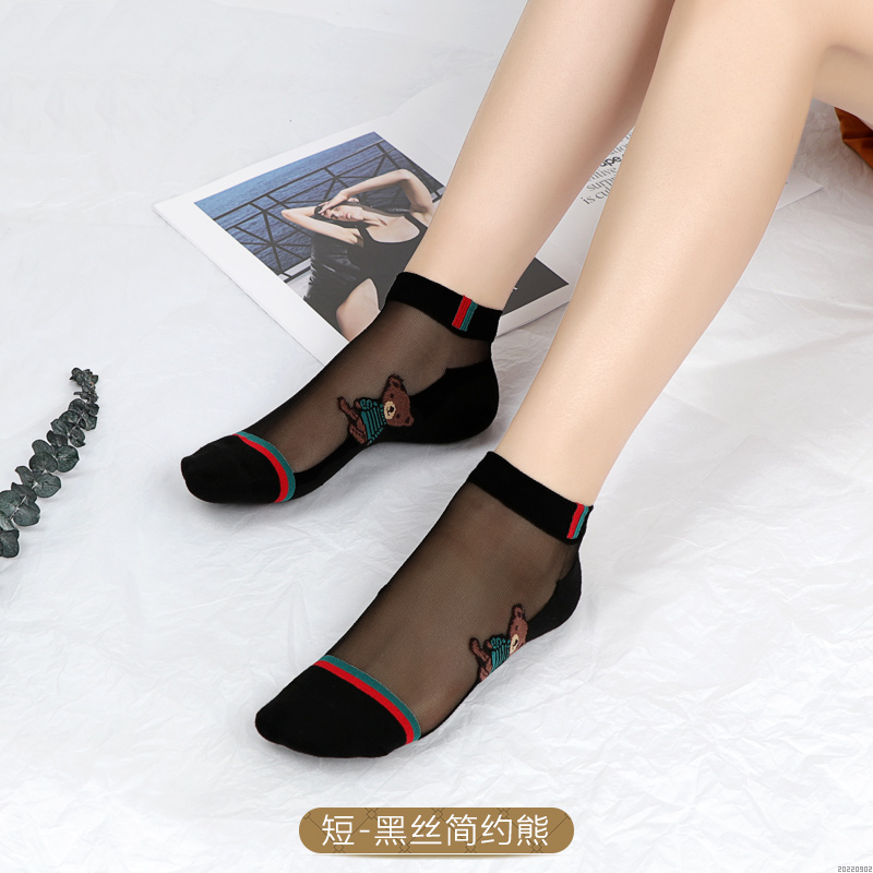 卡通情侣款大脚女袜玻璃丝袜