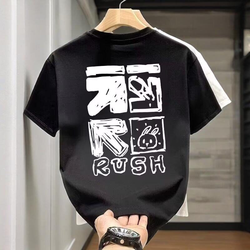 小众日系痞帅涂鸦港风短袖t恤男