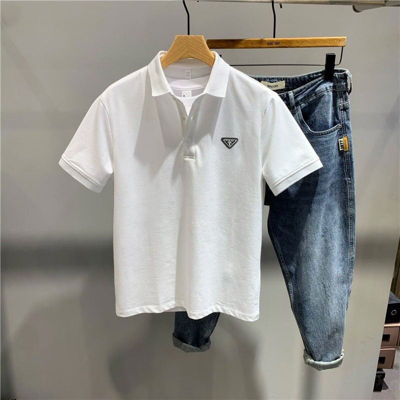 夏季外贸剪标短袖POLO衫男痞帅风