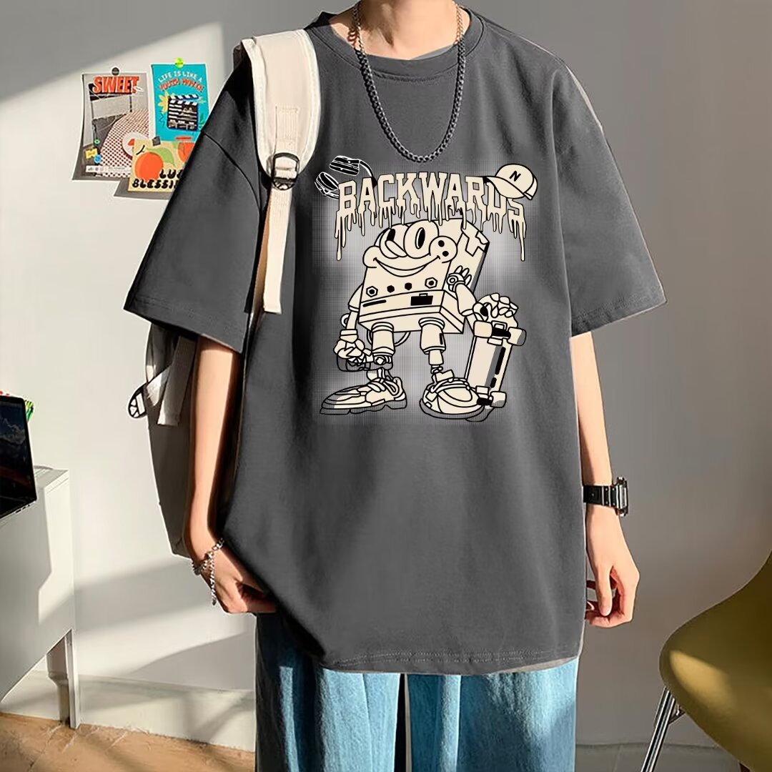 超大码宽松海绵宝宝男女短袖T恤